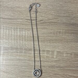 Givenchy Silver Necklace with Crystal Circle Pendant